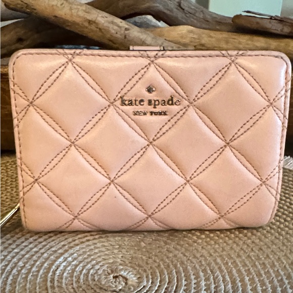 kate spade Handbags - kate spade Quilted Leather Zip Wallet — Pale Pink